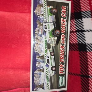 Green and White Toy Truck and Helicopter Set